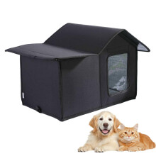 Buitenverblijf voor verwilderde katten, weerbestendige winterschuilplaats voor zwerfkatten en -honden.