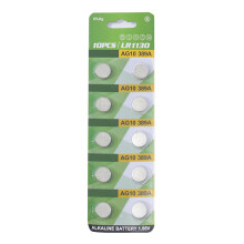 Lot de 10 piles boutons alcalines AG1AG3AG4AG10AG13 1,55 V LR1130LR41LR44 pour montres et jouets