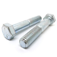 (20 Stück) 1/4-28x6" Sechskantschrauben der Güteklasse 5, UNF-Feingewinde, verzinkt, klar