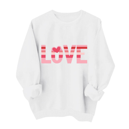 Γυναικείο Φούτερ με Γραφικά Love, Oversized, Στρογγυλή λαιμόκοψη, Χαριτωμένο Ρομαντικό