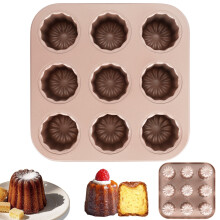 Canelé Mold Cake Pan 6/9/12 Cavity Non Stick Cannele Muffin Bakeware Cupcake Pan for Oven Baking Dishwasher Safe