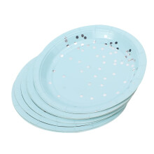 stuks wegwerpbordjes, wegwerp taartschalen, voor feestjes en verjaardagen, blauw 7 inch papieren bordje met stippen