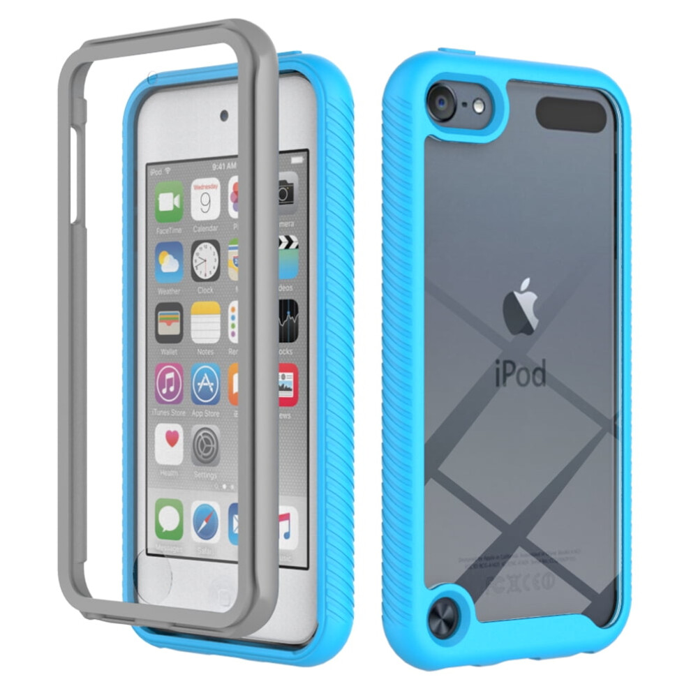 Ipod Touch 7Th/6Th/5Th Gen Case With Built-In Screen Protector, Rugged Shockproof Cover – Light Compatible With Apple Ipod Touch 7Th/6Th/5Th Blue 9448483550611