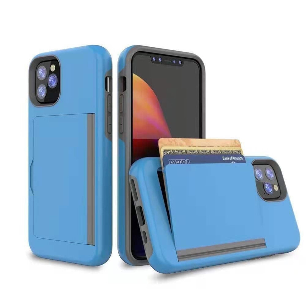 Compatible With Apple Compatible With Iphone 13 Dual-Layer Wallet Case - Blue 9448483551182