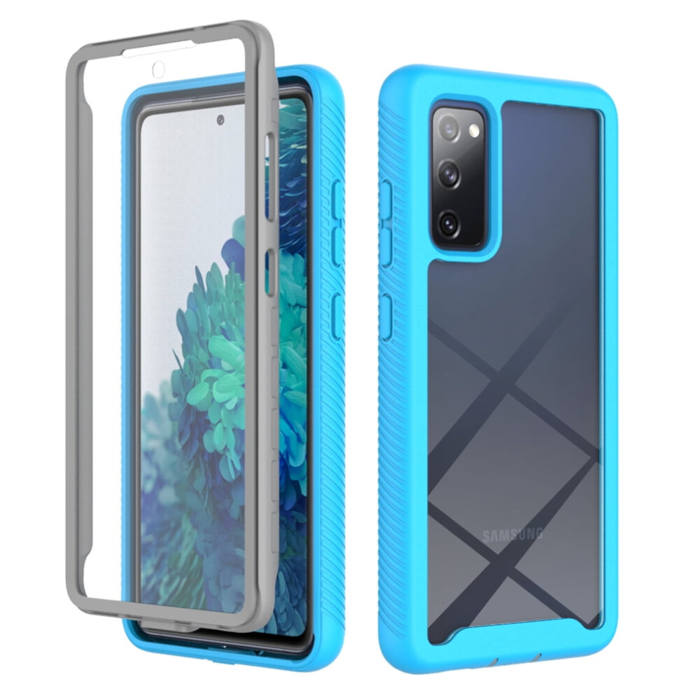 Galaxy S20 Fe 5G Case With Built-In Screen Protector Â Shockproof Rubber/Pc Hybrid, Crystal Clear, Compatible With Samsung Galaxy S20 Fe Blue 9448483551083