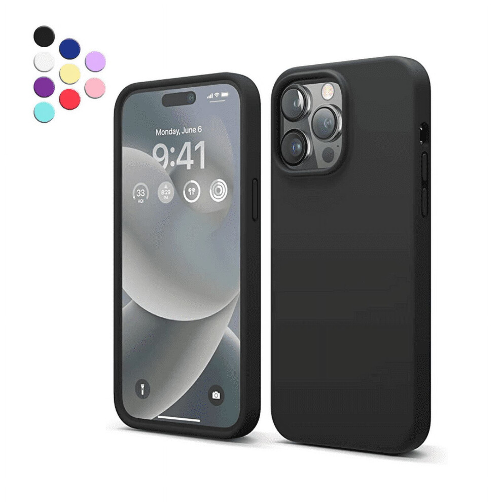 Silicone Case Compatible With Iphone 14 Pro Max 6.7 Inch Â Shock-Absorbent, Raised Edge Protection, Black 9448483553780