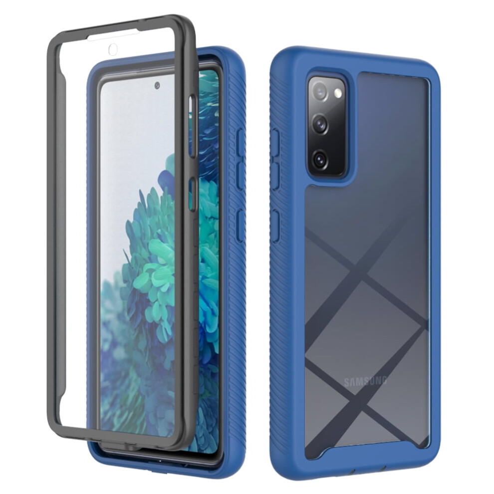 Galaxy S20 Fe 5G Case With Built-In Screen Protector Â Shockproof Rubber/Pc Hybrid, Crystal Clear, Compatible With Samsung Galaxy S20 Fe, Dark Blue 9448483553360