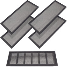 Osłony kratek wentylacyjnych Yayun Black Magnetic Floor Vent Covers 4-częściowe, siatkowe deflektory wentylacyjne do domu