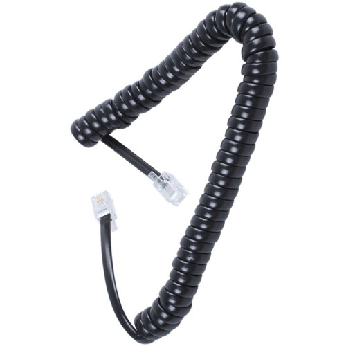 3X Replacement RJ9 4P4C Plug Coiled Stretchy Telephone Handsets Cable  Black 2