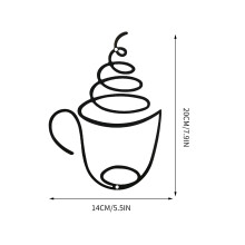 Coffee Cup Metal Wall Art Wire Coffee Bar Hanging Decor Cafe Themed Vintage Rustic Metal Sign for Kitchen Restaurant Shop Home Office Accessories