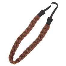 French Hair Band Synthetic Fiber Wide Braids Classic Headband for Women 1Pcs Coffee