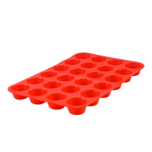 Silicone Cupcake Pan with 24 Cups for Cake Making Tasteless NonToxic Red