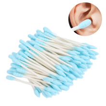 100 Stück bunte doppelseitige Wattestäbchen für Make-up & Schönheit, 7,5 cm