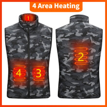 Unisex Thermostatic Heated Vest, 2–9 Zones, 3 Heat Levels, USB-Powered – Compatible with Ski Touring & Camping