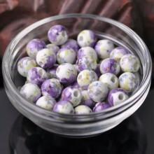 10pcs Round 8mm 10mm 12mm Colorful Flower Patterns Loose Ceramic Porcelain Beads-121#-8mm