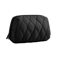 Small Waterproof Cosmetic Bag for Women – Travel Makeup Pouch, Cute Toiletry Organizer, Compatible with Purse (Black)