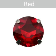 10pcs Sew On Glass Crystal Round Rhinestones Flat Back Claw Cup Craft Beads-12mm-Red