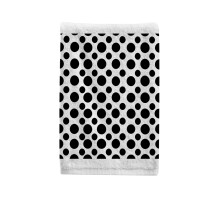 Black Polka Dot White Cotton Hand Towel 15.5x29.5 Inch