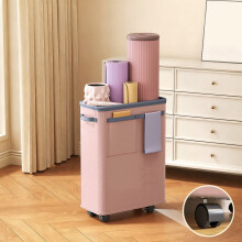 Slim Rolling Laundry Hamper Pink