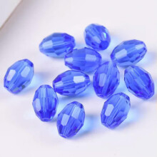 8x6mm 10x8mm 13x10mm Rugby Oval Faceted Crystal Glass Loose Beads Wholesale lot-9# Blue-13x10mm (10pcs)
