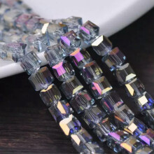 3mm 4mm 6mm 8mm 10mm 14mm Crystal Glass Cube Faceted Loose Crafts Beads Lot-(7) Purple Colorized-10mm (20pcs)