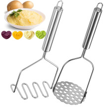 Stainless Steel Potato Masher (2pcs), Durable & Easy-to-Clean Kitchen Tool, Compatible with All Pots