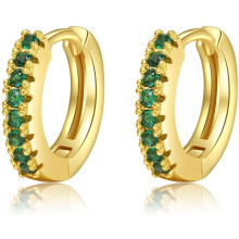 Gold Huggie Earrings for Women – Rainbow Hoop, Gold-Plated, Small CZ, Cartilage & Minimalist Style, Personalized Jewelry Gift
