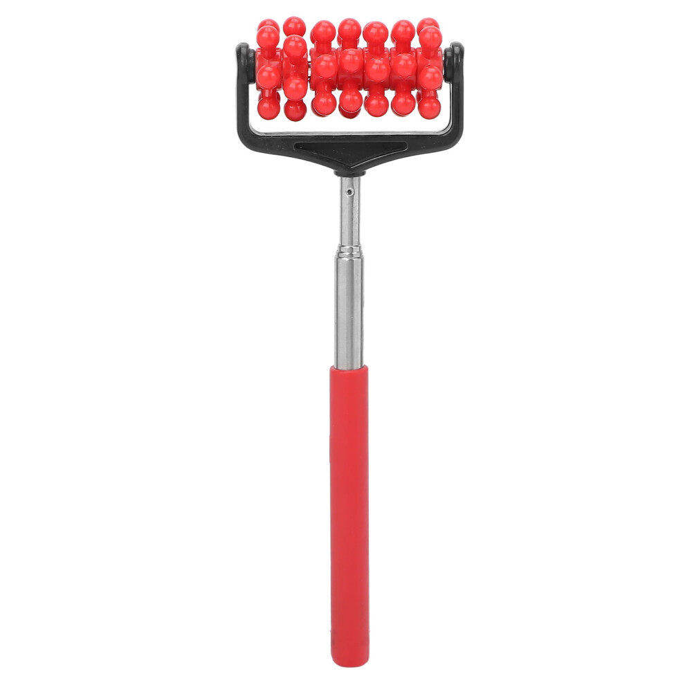 Telescopic Massage Roller Adjustable Length Soft Rubber Handle 360  Rotating Manual Back Scratcher RollerRed