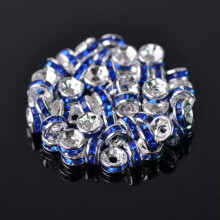 Wholesale Czech Crystal Rhinestone Rondelle Loose Spacer Beads 4/5/6/8/10/12mm-#7 Deep Blue-12mm (50pcs)