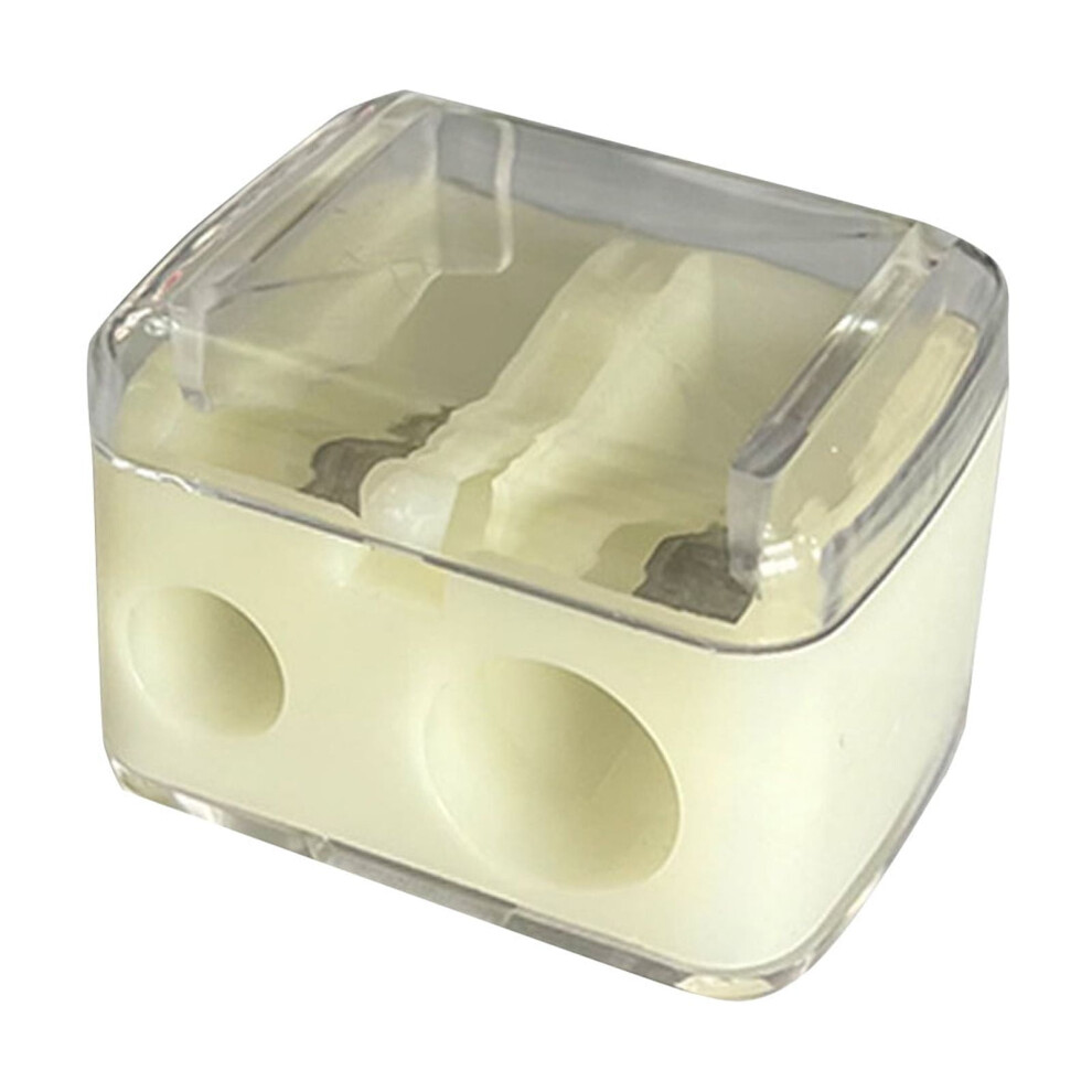 Beige Eye & Lip Liner Sharpener, Double-Ended Handheld Cosmetic Sharpener For Pencils, Â Compatible With Most Eyeliners