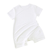 Infant Newborn Baby Boys Girls Romper Jumpsuit Footless Short Sleeve Sleeper Play And Sleep Outfit White 6-12 Months