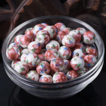 10pcs Round 8mm 10mm 12mm Colorful Flower Patterns Ceramic Porcelain Loose Beads-133#-10mm