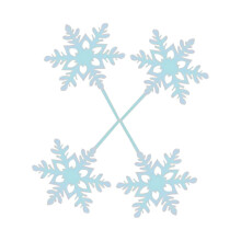 Acrylic Snowflakes for Cake Decorating Sky-Blue 12Pcs 4.3x3.1x0.08In