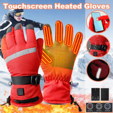 Heated Gloves for Women, Windproof & Reflective, Touchscreen-Compatible, 3-Heat Levels, Compatible with Driving, Snowboarding, Running, Cycling,