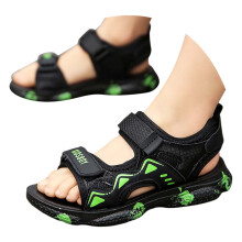 Kids Boys Walking Sandals Boys Summer Sandals Breathable Hook Loop Strap Casual Outdoor Play Shoes Green 9-9.5 Years