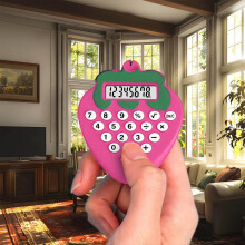 WZXPWT Portable Mini Calculator – Compact, Lightweight Keychain Calc for School/Office, LCD Display, Cute Design