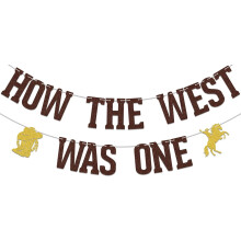 Western Cowboy 1st Birthday Banner, Double-Sided Glitter Decor – Compatible with Rodeo & Western Party Themes
