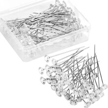 100PCS Corsage Pins, 0.8x5.5cm Crystal Rhinestone Floral Pins for Bouquets, Weddings, Bridal Hair & DIY Crafts