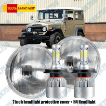 Pair 7inch Round Led Headlights For TOYOTA LAND CRUISER FJ40 FJ60 J80 1965-1985