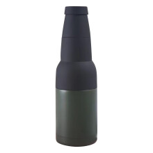 Frosty Beer Holder, Double-Walled Stainless Steel Insulator for Bottles & Cans, with Opener – Vacuum Insulated, Army Green, Compatible with Most