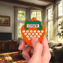 WZXPWT Portable Mini Calculator – Compact, Lightweight Keychain Calc for School/Office, LCD Display, Cute Design