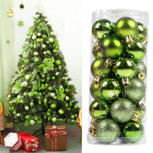 24PCS 40mm Multi-Color Electroplated Christmas Ball Ornaments, Plastic Hanging Baubles for Xmas Tree Home Party Decor