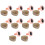 10 Sets Pink Plastic 3D Triangular Doll Eyes 20x24mm Toy Accessories 16