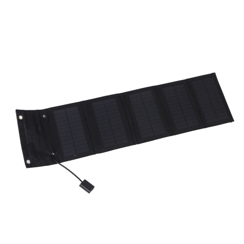 Black 15W Portable Solar Panel with USB, Foldable Monocrystalline Silicon