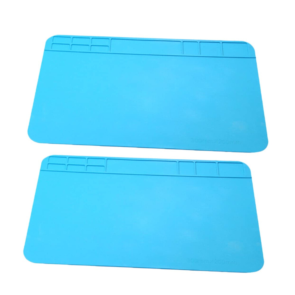 2Pcs Magnetic Work Pad And Silicone Mat For Electronics Soldering, Heat Resistant Parts Organization 9771547641865