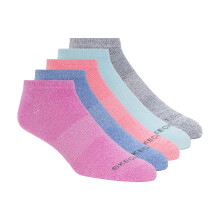 Skechers dam 5-pack låga strumpor, Blå/Pink Grapefruit, 9-11 US