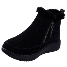 Botín medio Skechers WILSHIRE BLVD - FRESH ZIP, con cierre lateral y cuello de piel sintética, Negro/Negro, 5M