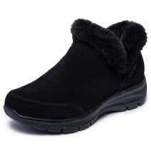 Skechers Donna EASY GOING - FALL FEELING Stivali Slip-Ins, colletto in pelliccia, Nero/Nero, 37