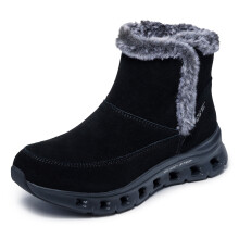 Skechers Damen GLIDE-STEP PRO - COZY WISH Freizeitschuh, Wolle, Schwarz/Schwarz, 6M