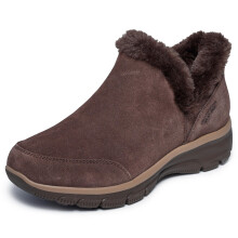 Skechers Dames EASY GOING - FALL FEELING Hands Free Slip-Ins, faux fur kraag Suede Boot, Chocolade, 5M